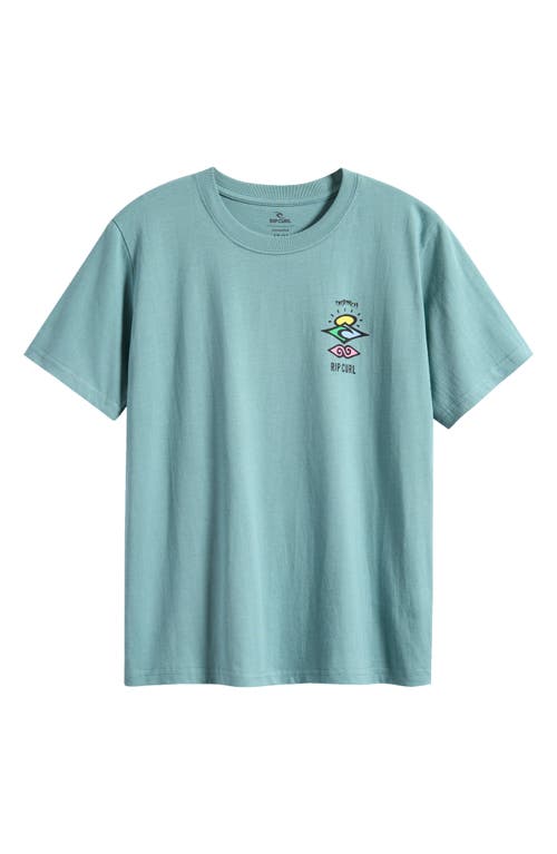 Rip Curl Kids' Search Icon Graphic T-shirt In Blue Lagoon