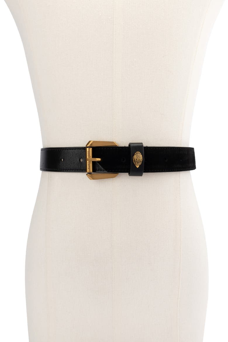 Kensington Patchwork Leather Belt, Alternate, color, BLACK ANTIQUE BRASS