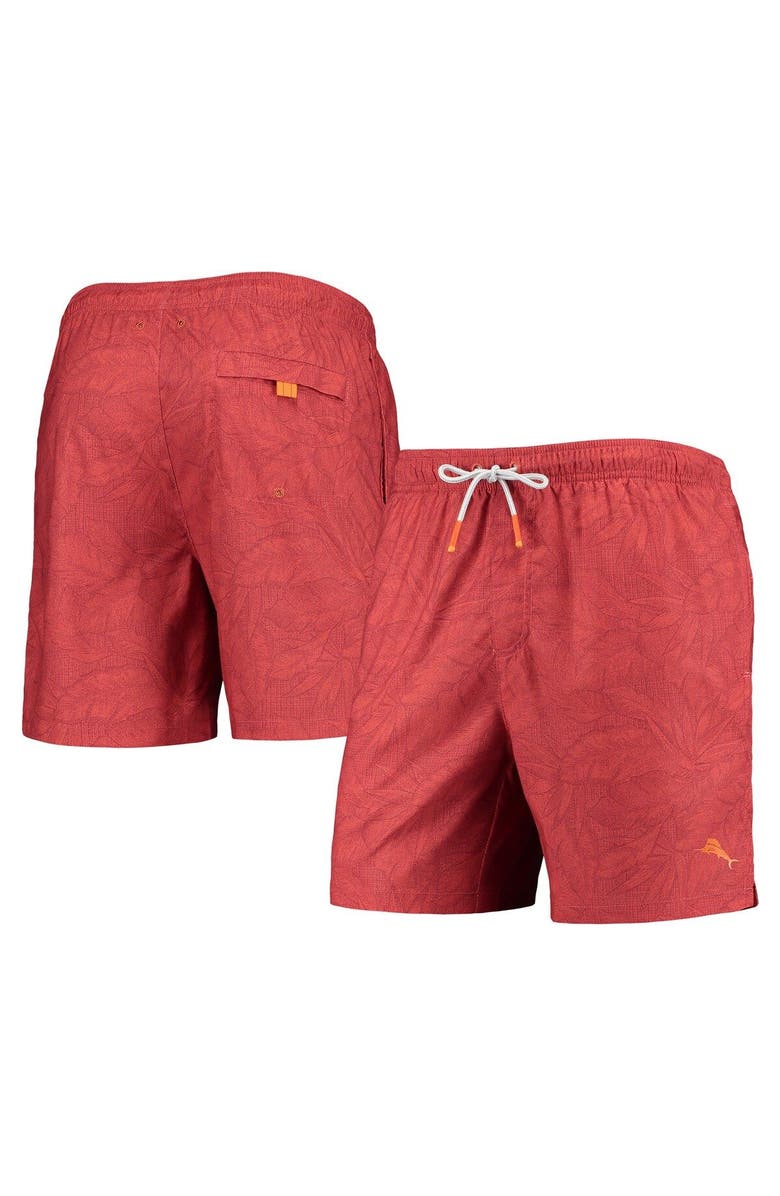 Tommy Bahama Men's Tommy Bahama Red Kansas City Chiefs Naples Layered Leaves Swim Trunks, Alternate, color,