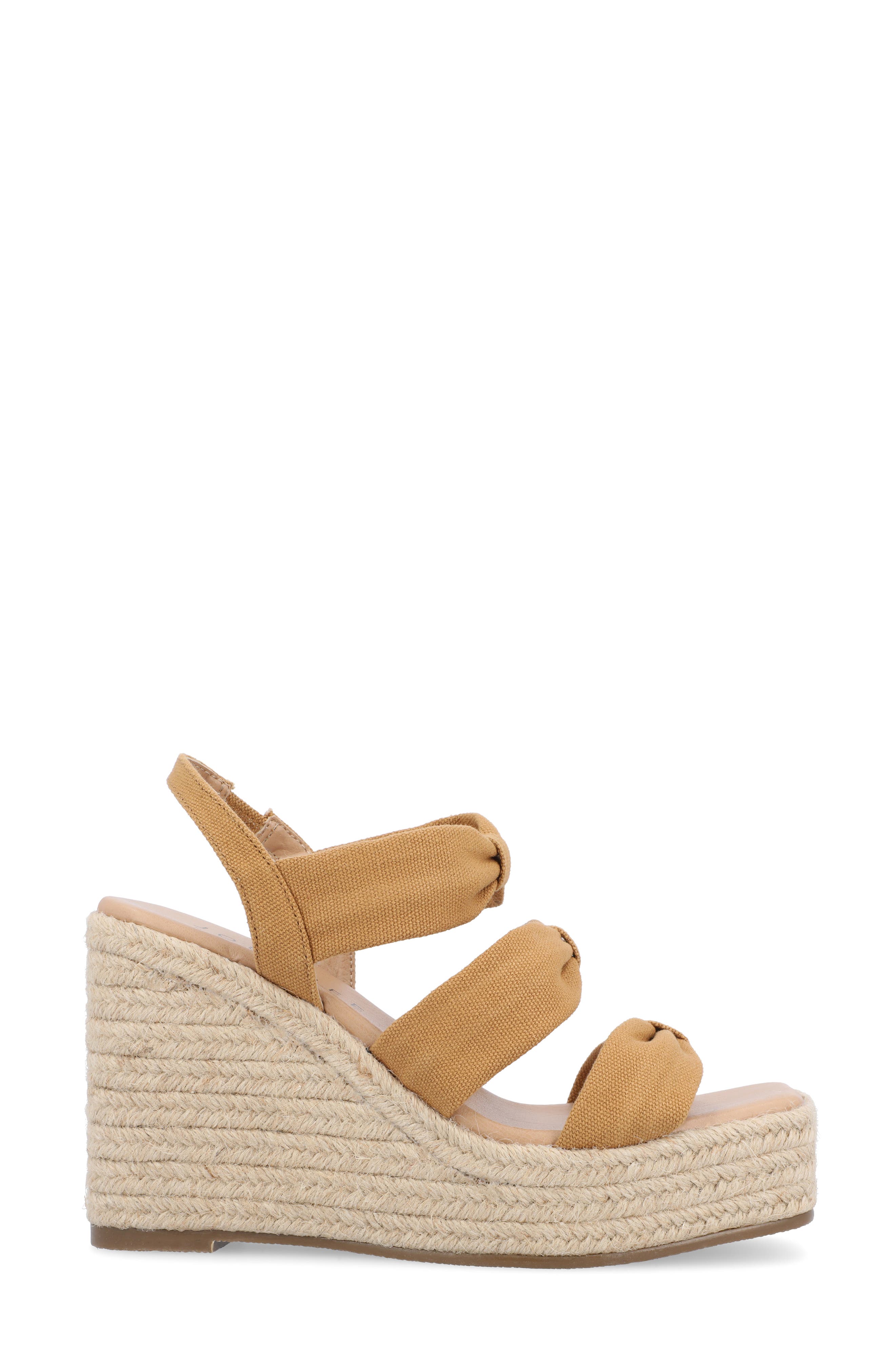 Journee Collection Santorynn Platform Wedge Espadrille Sandal, Alternate, color, Tan