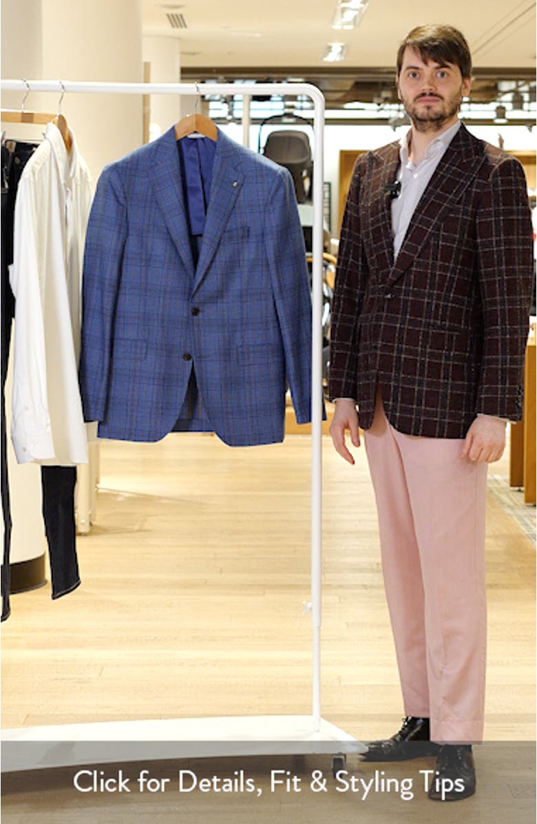 Midland Contemporary Fit Blue Plaid Wool Sport Coar, sales video thumbnail