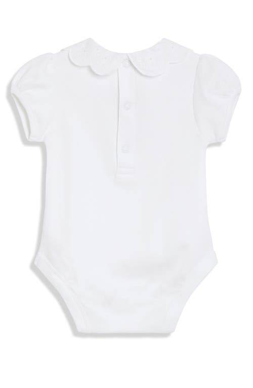 Jojo Maman Bébé Jojo Maman Bebe Embroidered Eyelet Accent Cotton Bodysuit