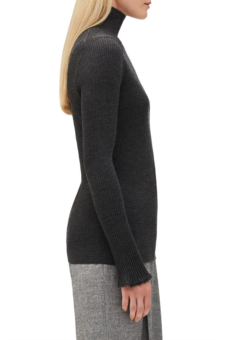 Rib Knit Merino Wool Sweater, Alternate, color, SMOKE