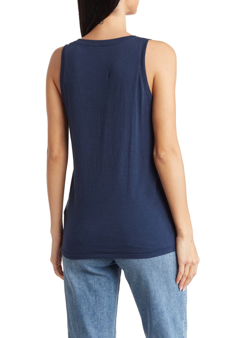Whisper Shout Cotton V-Neck Tank, Alternate, color, TWILIGHT