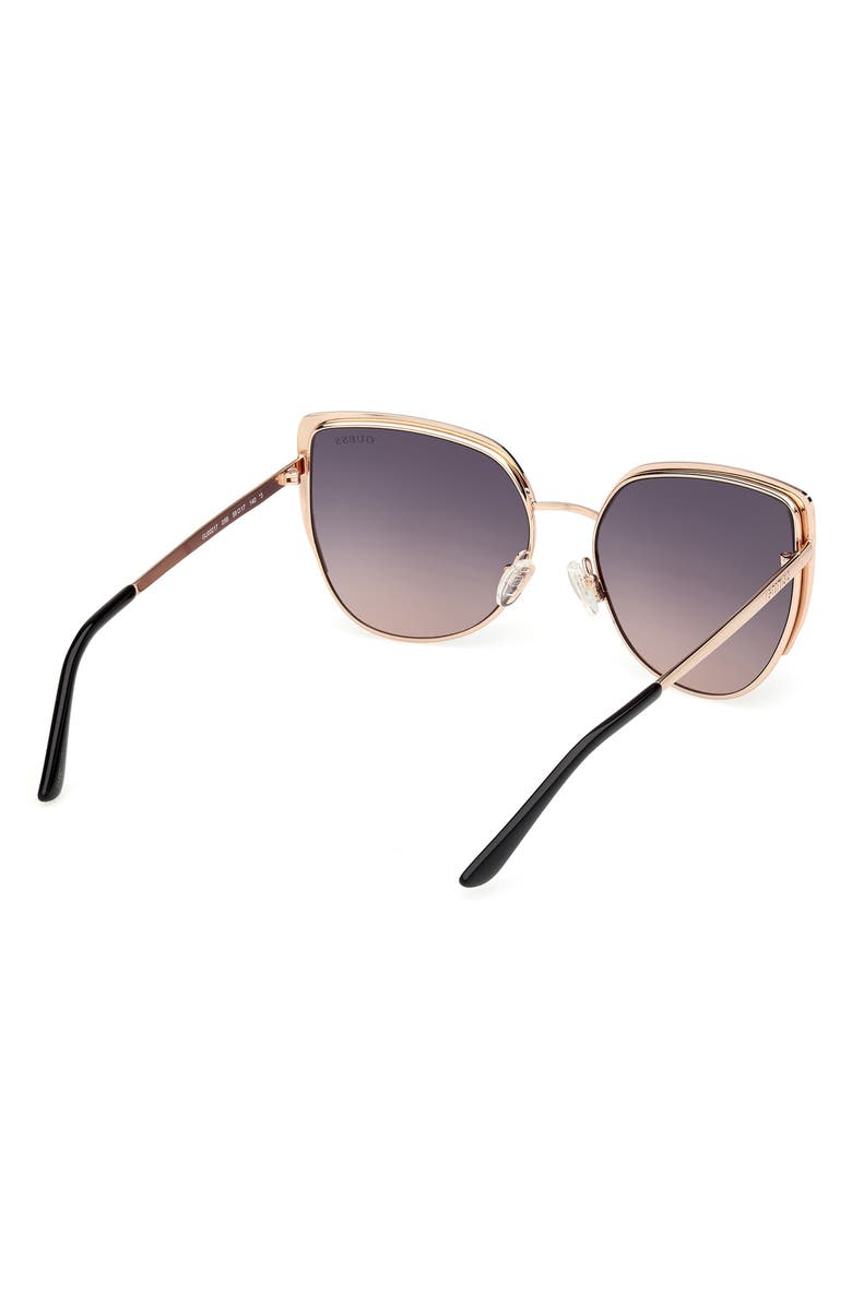 GUESS Cat Eye Sunglasses, Alternate, color, Black/ Other / Gradient Smoke