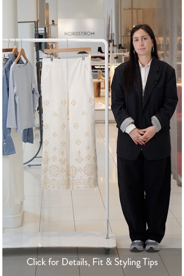 Komi Embroidered Wide Leg Denim Pants video