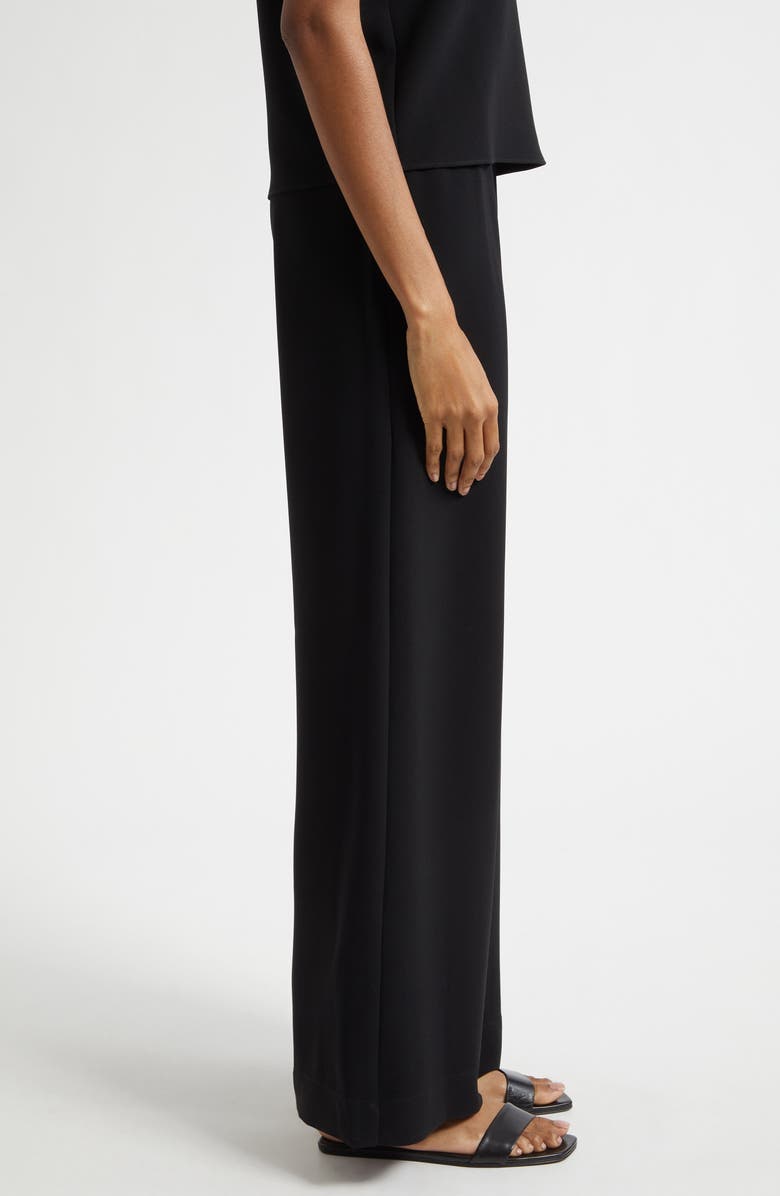 LESET Arielle Crepe Wide Leg Pants, Alternate, color, Black