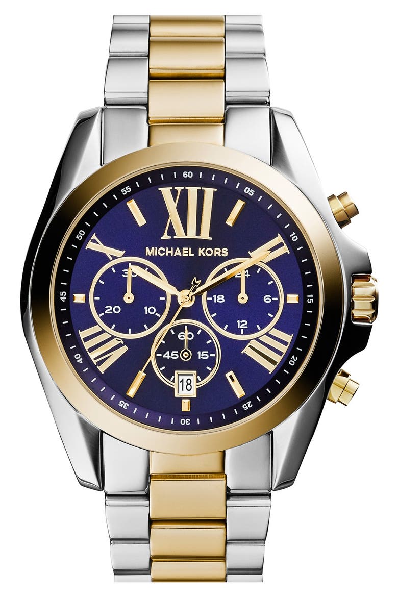 Bradshaw Chronograph Bracelet Watch, 43mm, Alternate, color, 2T SILVER/GOLD
