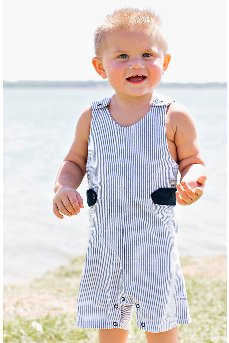 Seersucker Stripe Overalls, Alternate, color, BLUE