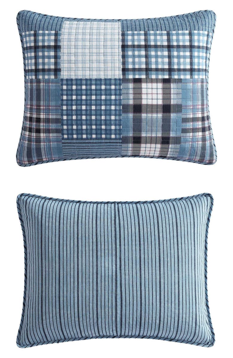 Eddie Bauer Hawthorne Cotton Quilt 3-Piece Set, Alternate, color, Spring White/ Blue/ Purple