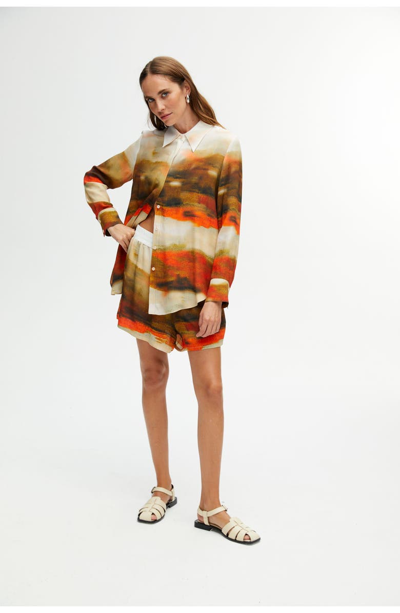 Nocturne Printed High Waisted Shorts, Alternate, color, 