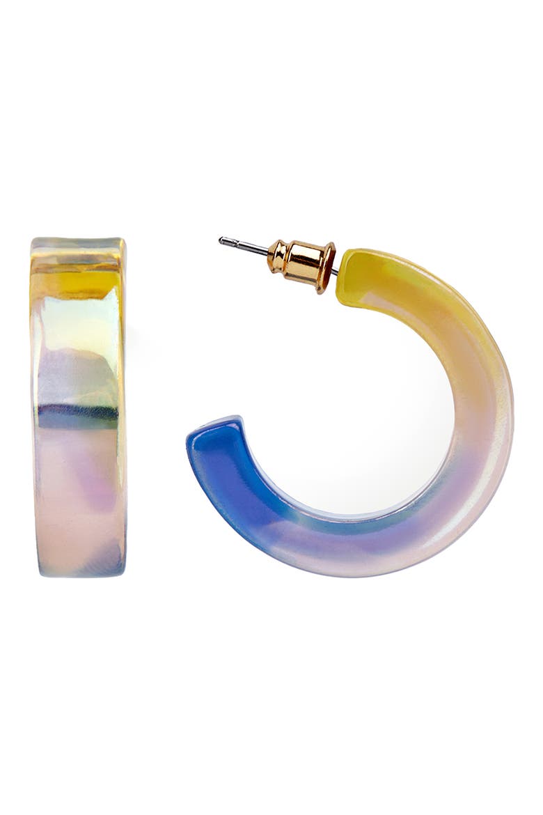 Radiant Ombré Hoop Earrings, Main, color, BLUE