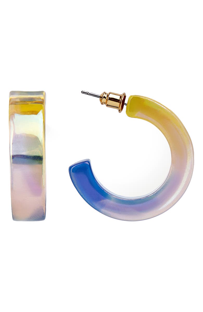 SAACHI Radiant Ombré Hoop Earrings, Main, color, Blue