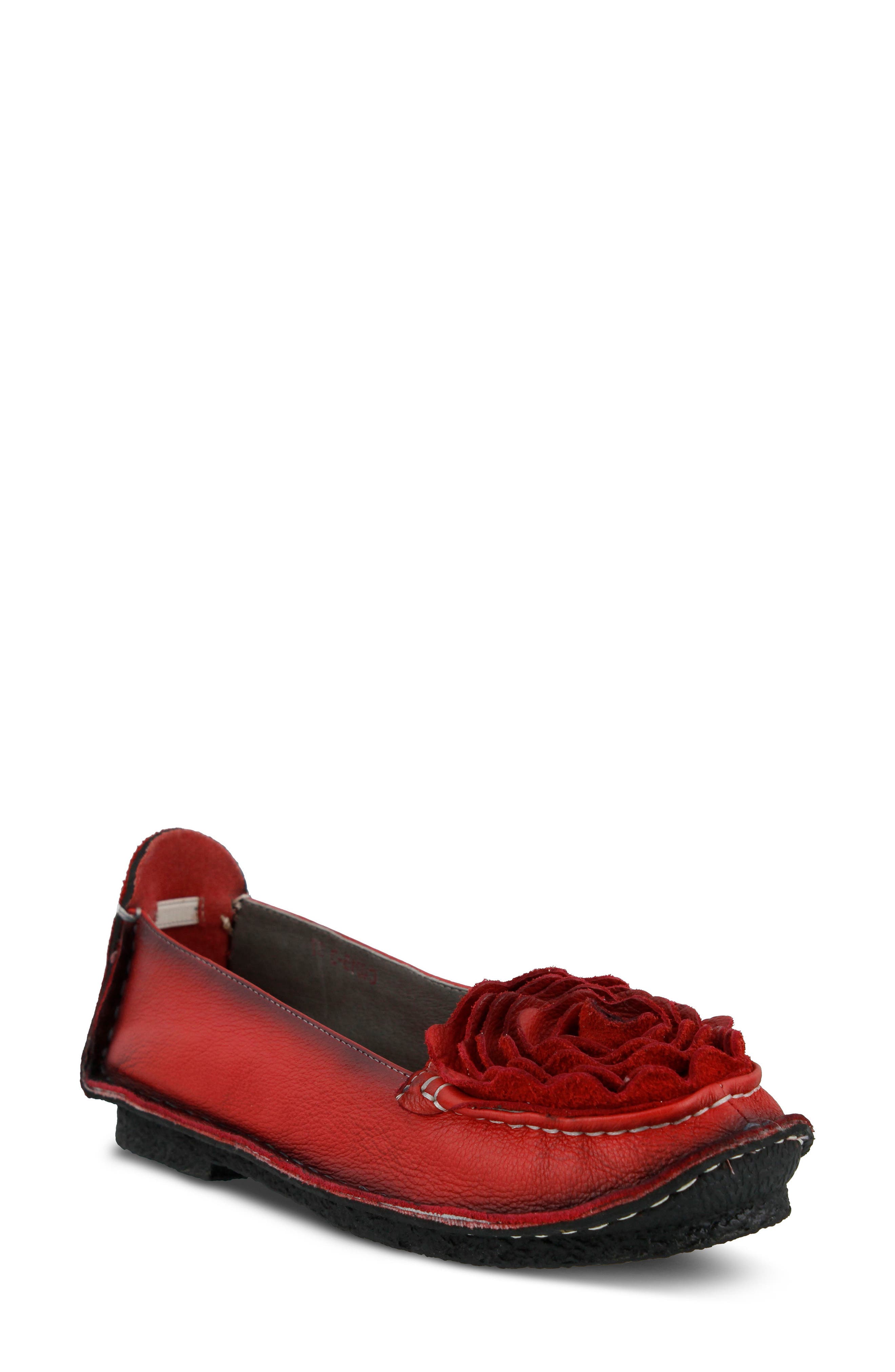 L'Artiste Dezi Flat, Main, color, RED LEATHER