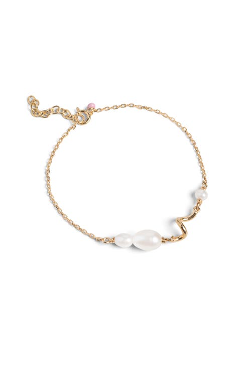 Enamel Copenhagen Pearlie Twist Bracelet In Gold