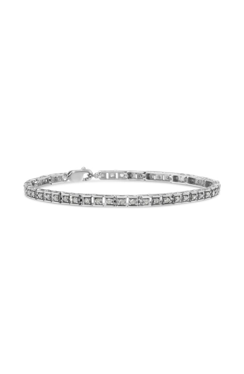 Haus of Brilliance Silver 1.0 Cttw Diamond Square Hybrid Link Tennis Bracelet, Main, color,
