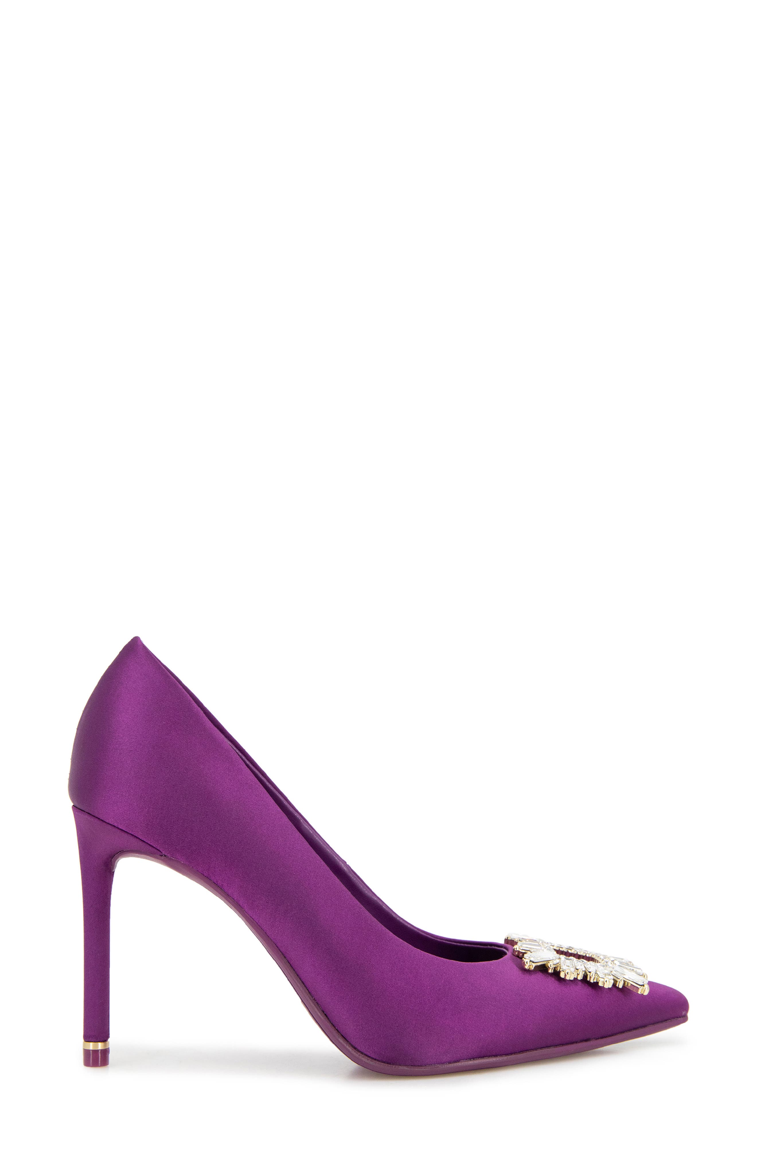 Kenneth Cole Quinnly Jewel Pointed Toe Pump, Alternate, color, Purple Satin
