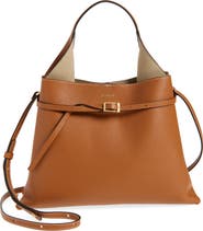 Ree Projects Mini Clare Belted Soft Pebble Grain Leather Tote