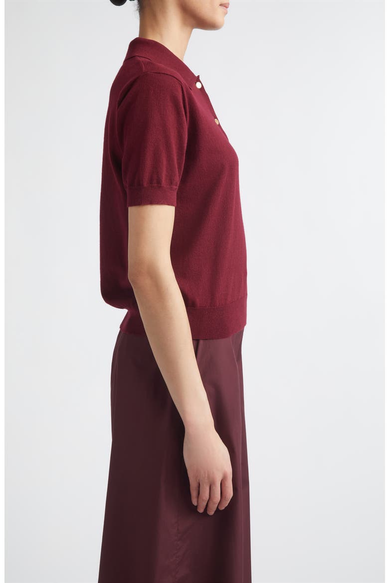 Pomposa Cotton, Silk & Cashmere Polo Sweater, Alternate, color, RED