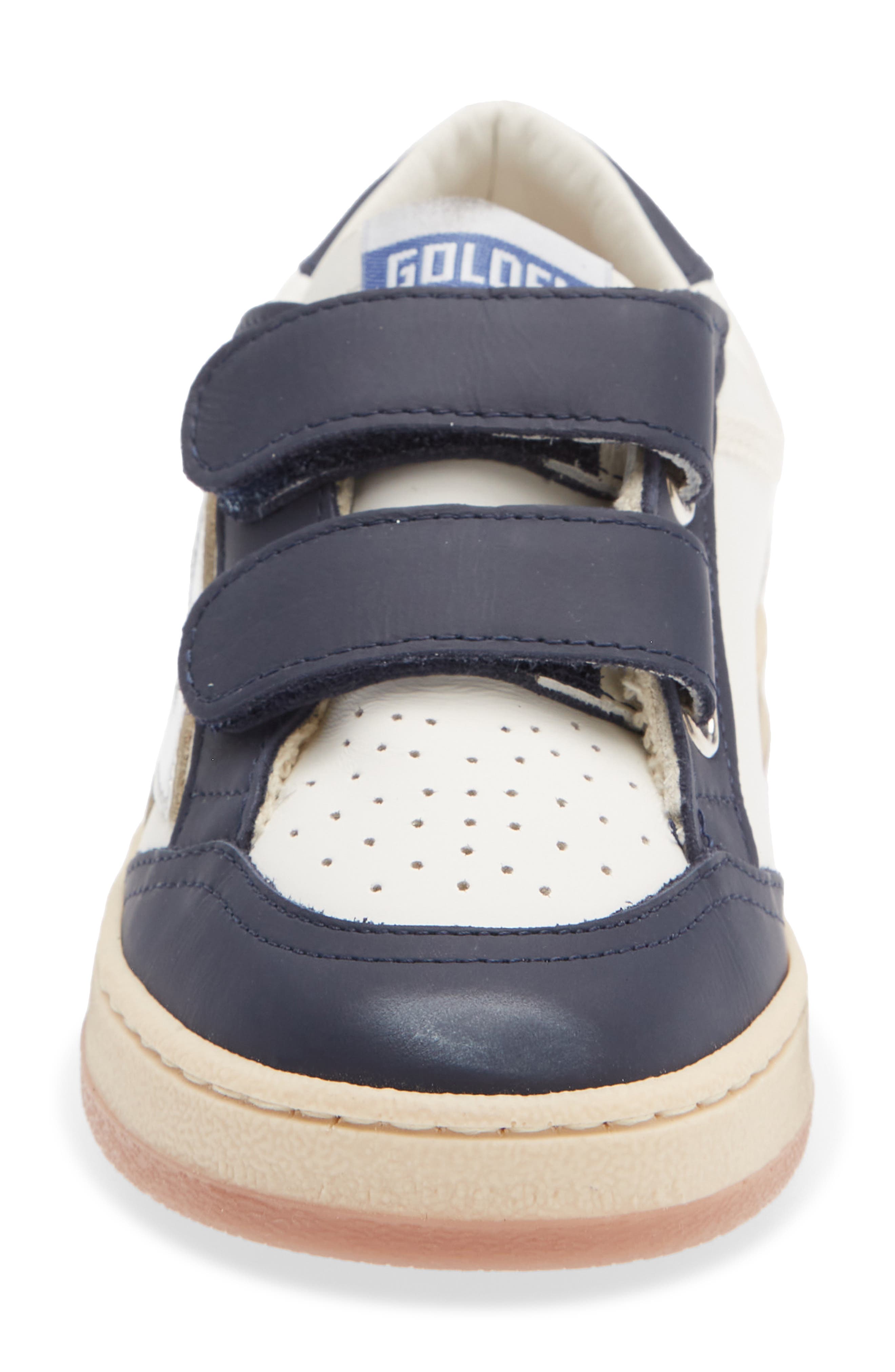 Kids' Ball Star Sneaker, Alternate, color, WHITE/ SILVER/ DARK BLUE