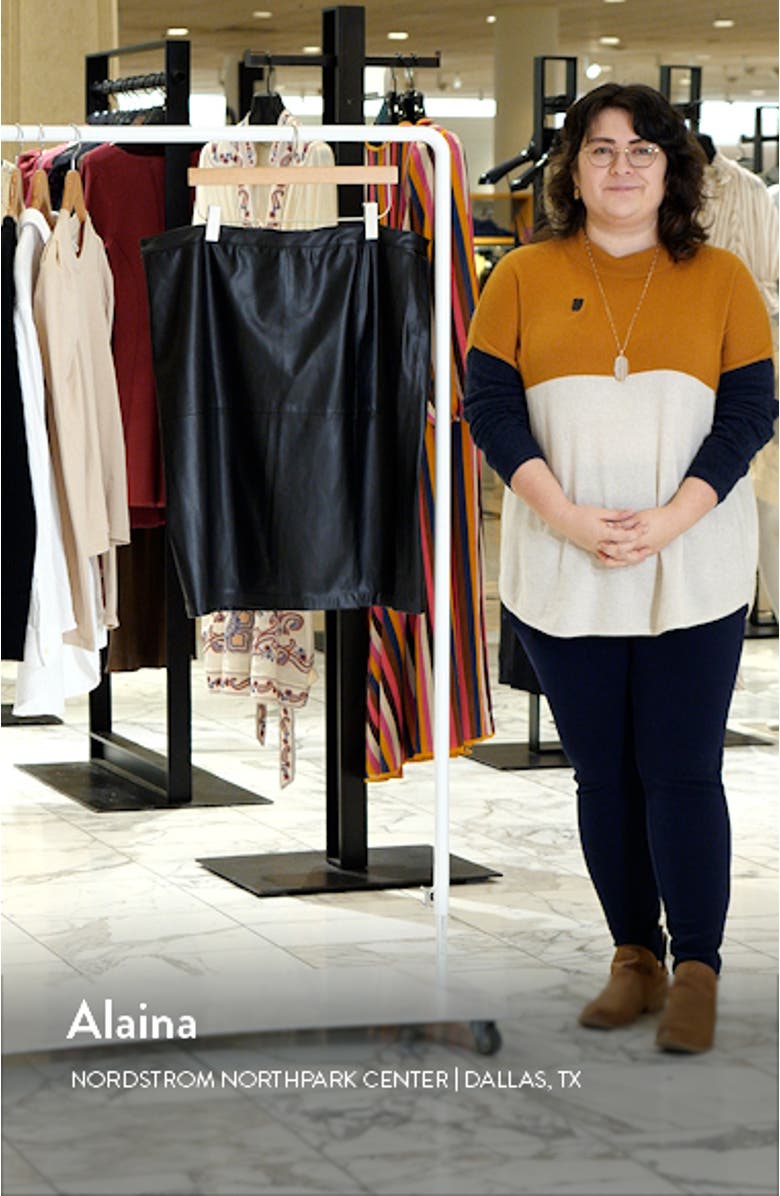 Seamed Faux Leather Skirt, sales video thumbnail