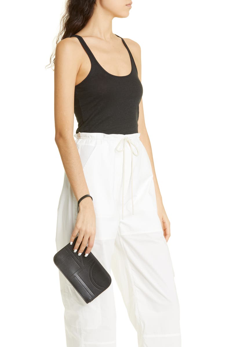 TOTEME Monogram Leather Wristlet, Alternate, color,