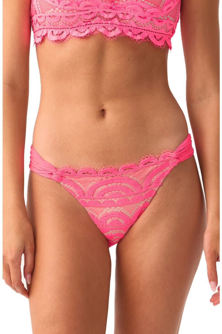 Teeny Lace Fanned Bikini Bottoms, Main, color, TULIP