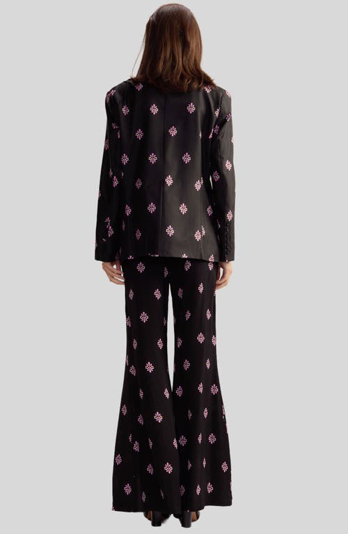 Cynthia Rowley Blake Silk Twill Blazer In Black Multi
