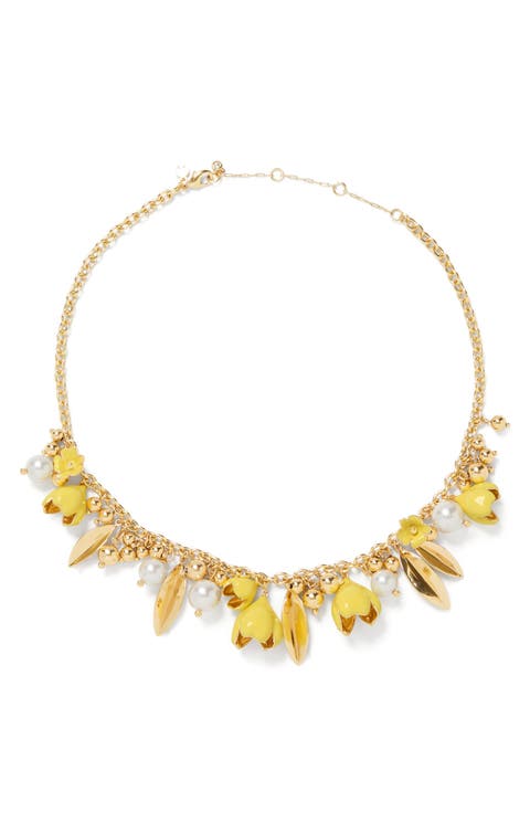 golden bloom statement necklace