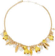 Kate Spade New York golden bloom statement necklace