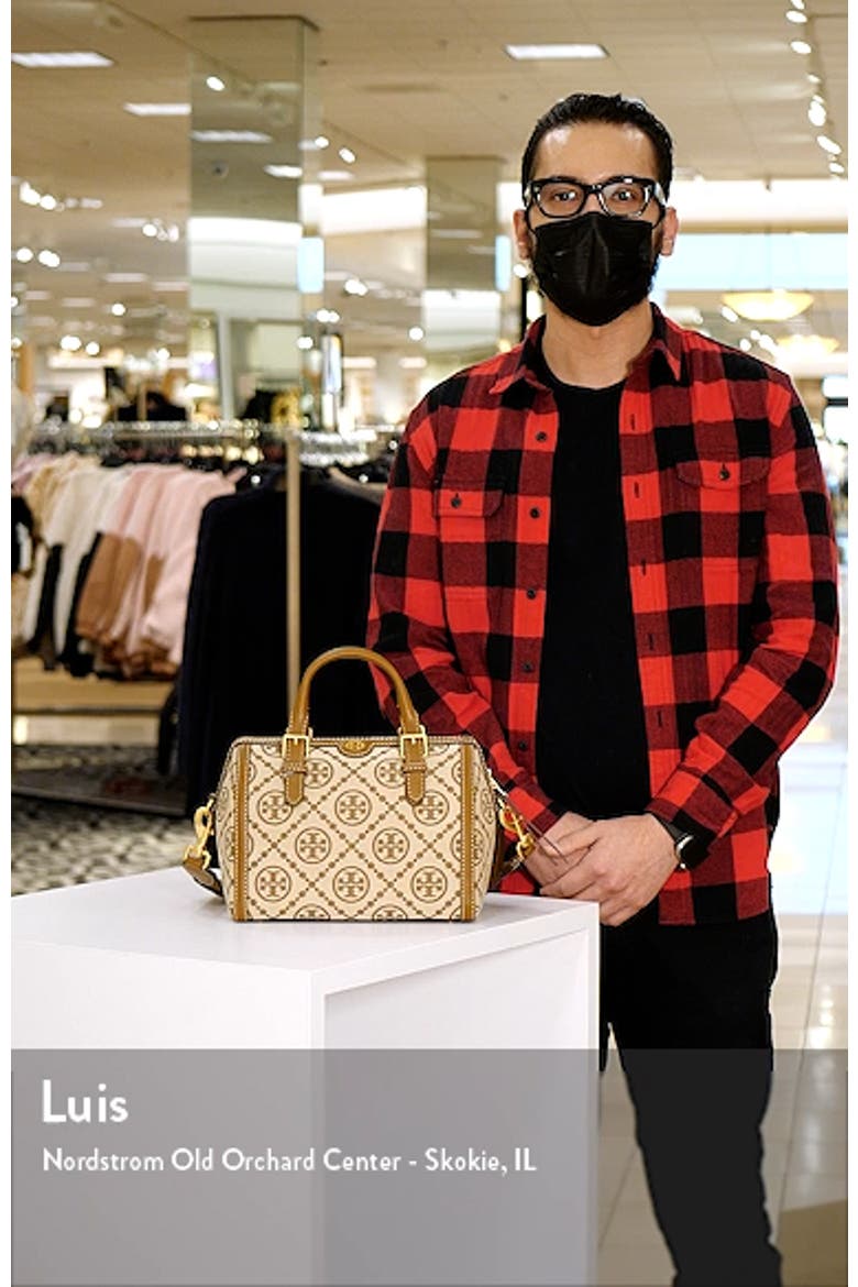 T Monogram Jacquard Barrel Shoulder Bag video