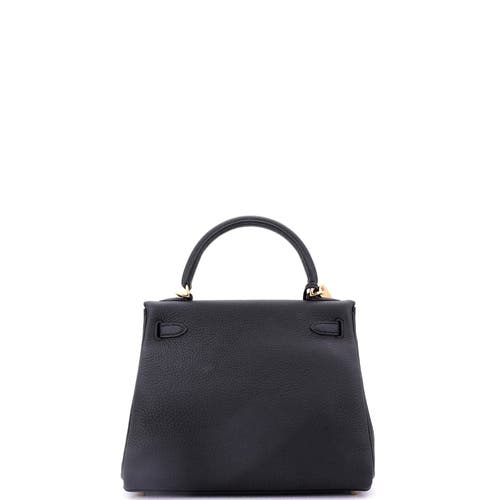 Pre-owned Hermes  Hermes Kelly Handbag Black Togo With Gold Hardware 25 In Black