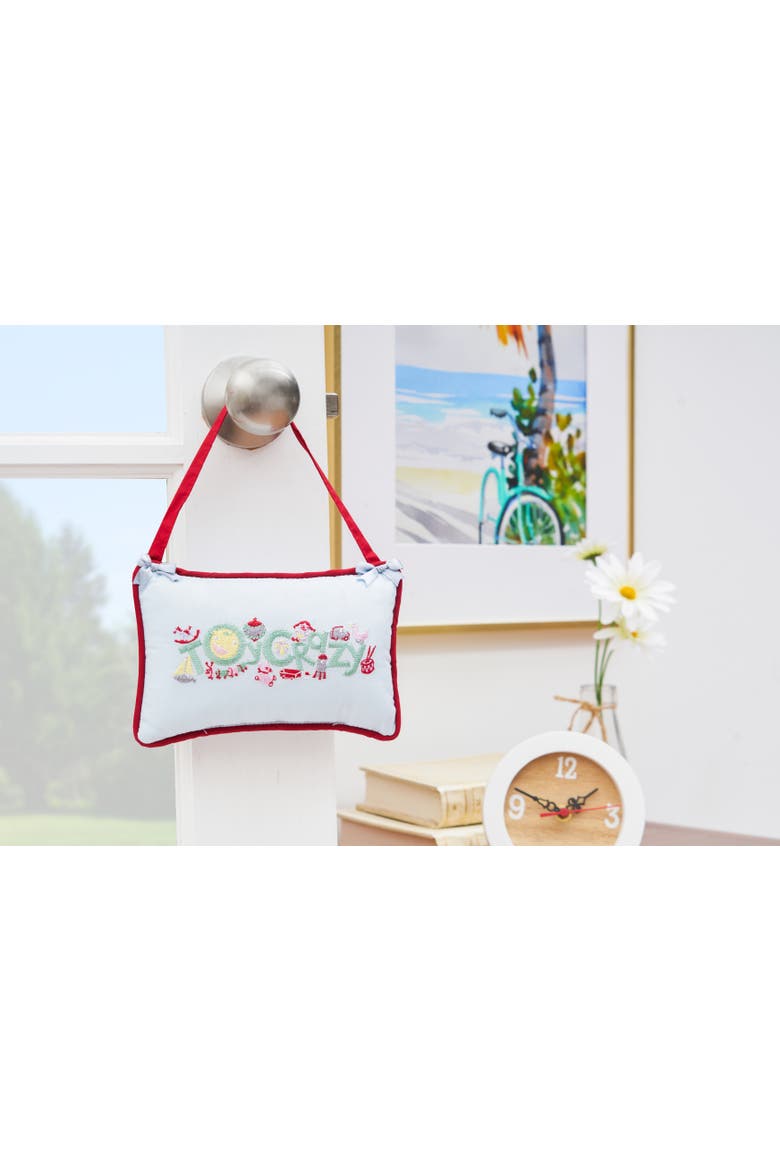 Toy Embroidered Mini Hanging Door Pillow 5" x 8", Alternate, color, White