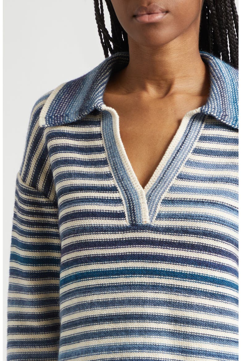 Koko Stripe Cotton & Wool Blend Sweater, Alternate, color, NAVY MULTI