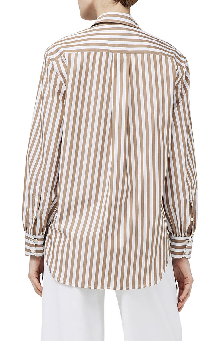 rag & bone Maxine Stripe Cotton Button-Up Shirt, Alternate, color, Brown Stripe