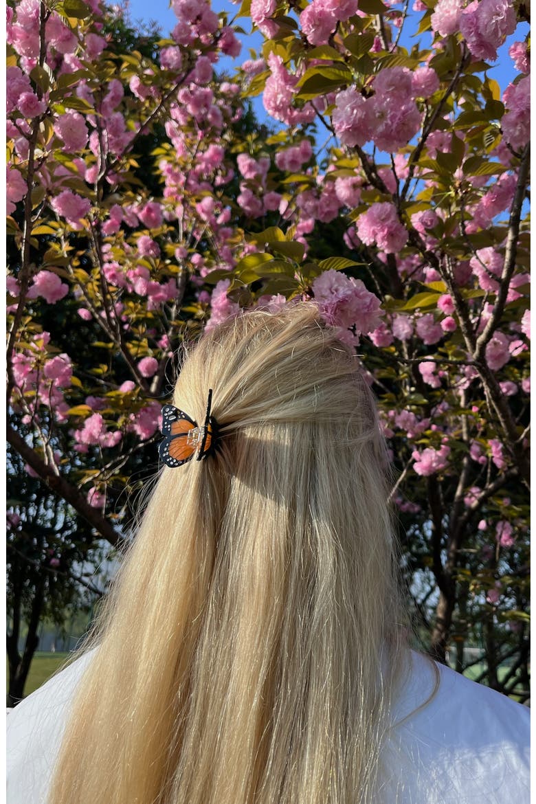 Mini Monarch Hair Claw Clip, Alternate, color, ORANGE