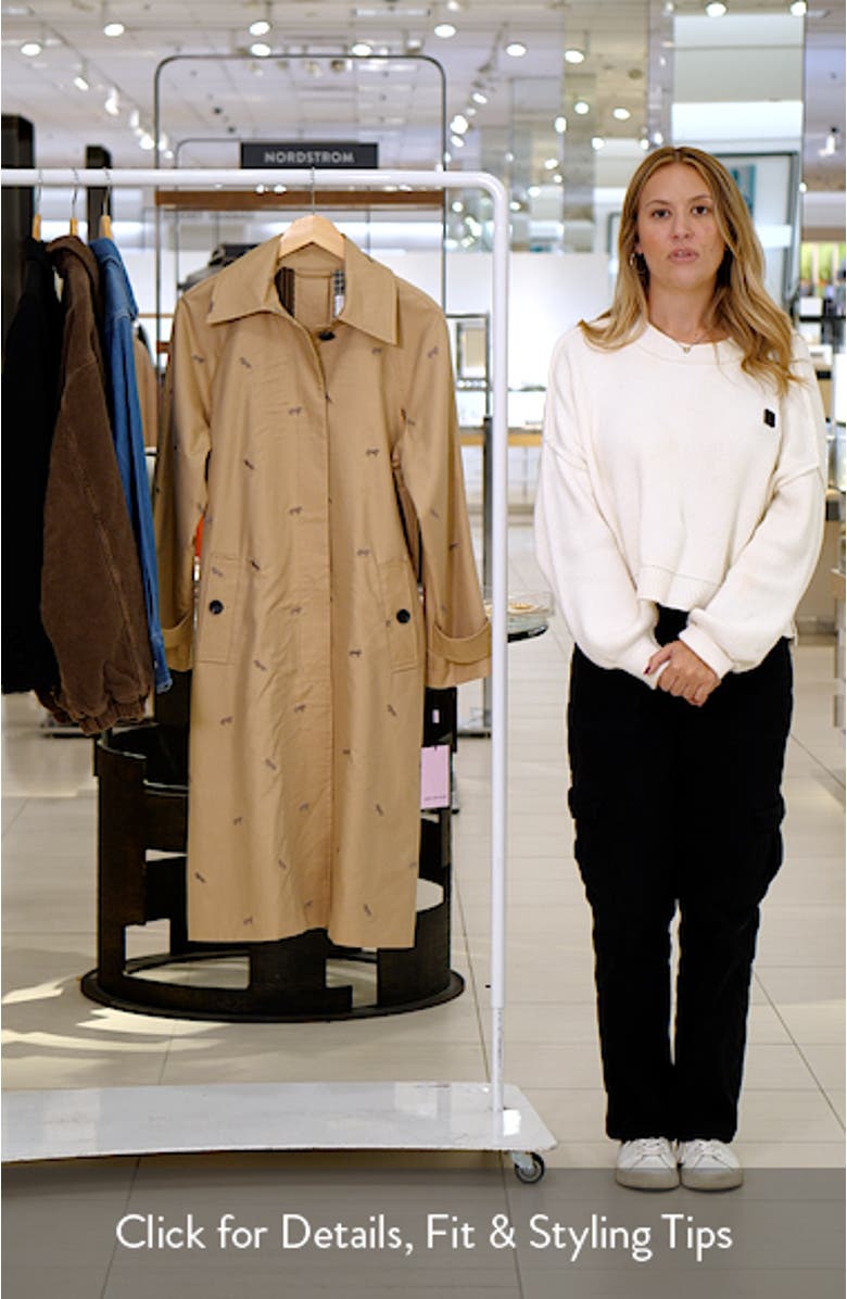 Equine Embroidered Cotton Blend Trench Coat, sales video thumbnail