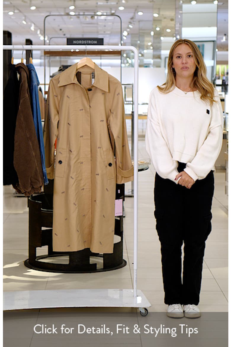 Equine Embroidered Cotton Blend Trench Coat video