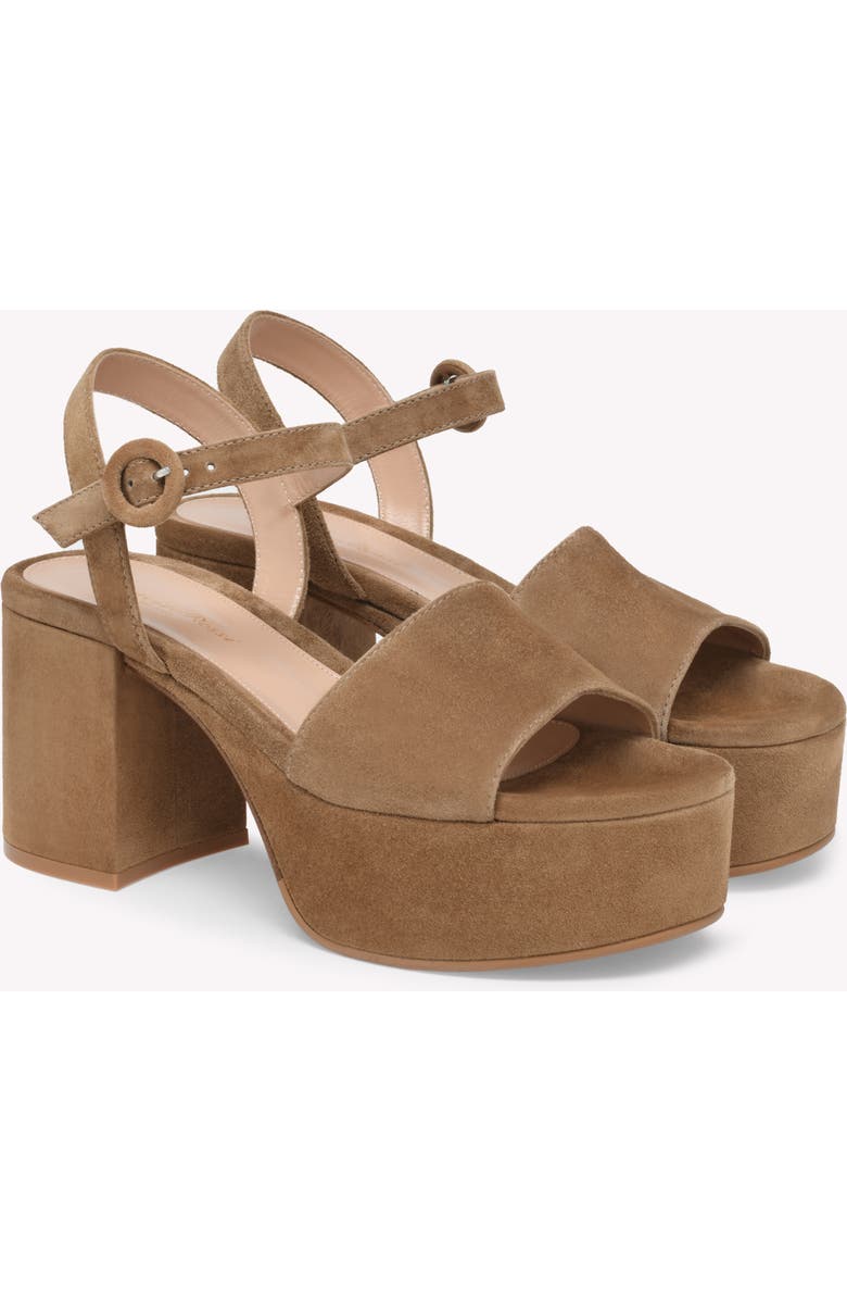 Gianvito Rossi Carol Sandals, Alternate, color, Brown Suede