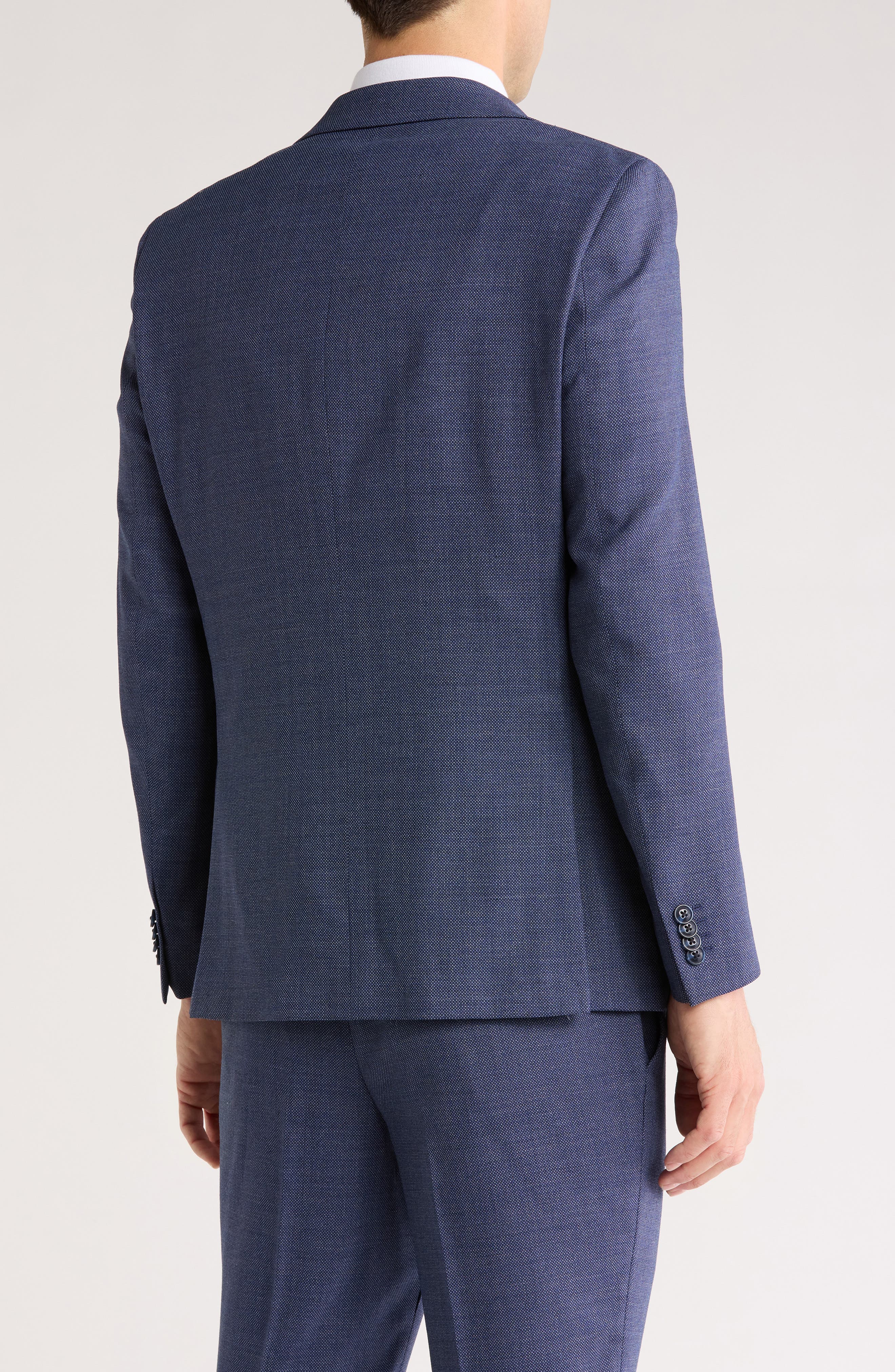 Navy Birdseye Stretch Suit Jacket - image 2