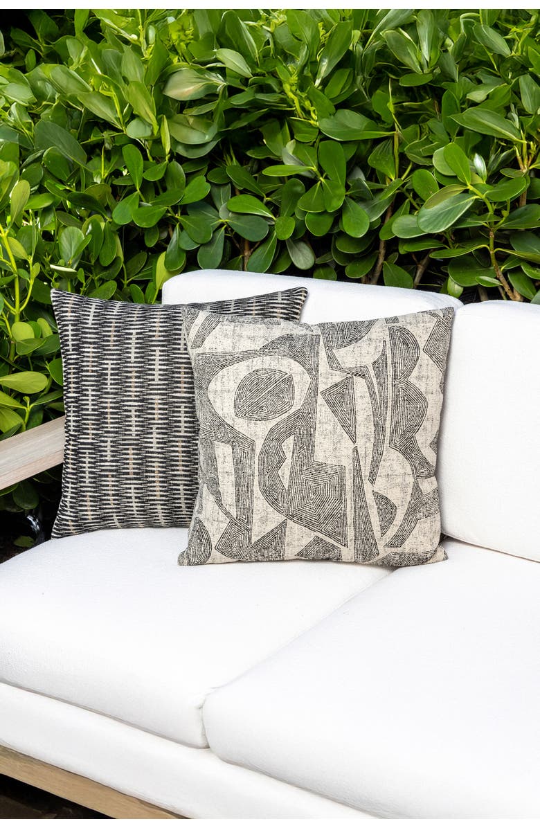 Elaine Smith Influence Ebony Indoor & Outdoor Woven Accent Pillow, Alternate, color, Ebony