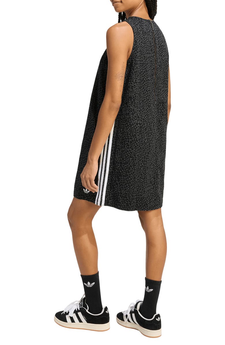 adidas Originals Animal Print Sleeveless Shift Dress, Alternate, color, Black/ Grey Six
