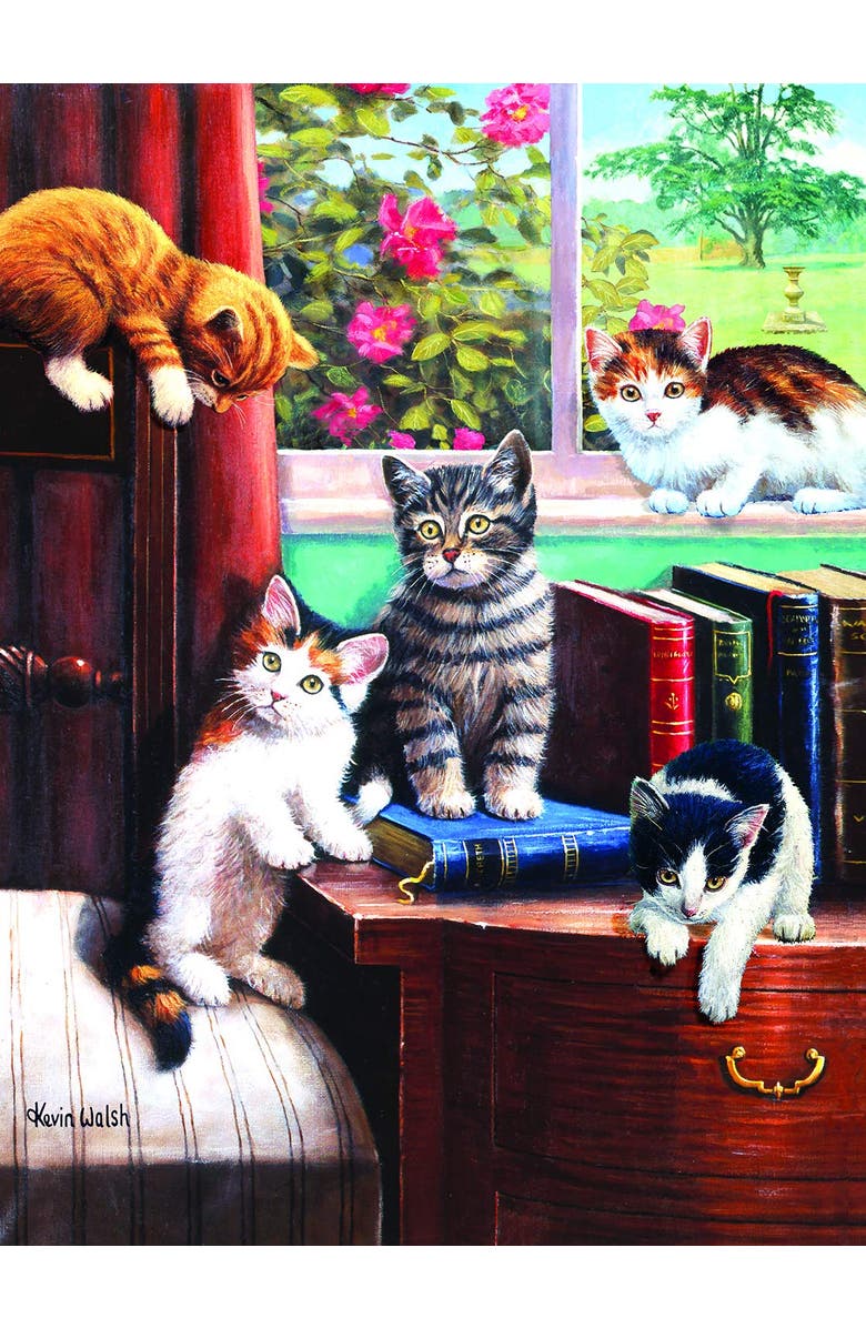 Sunsout Playtime in the Study 500 piece Jigsaw Puzzle for Adults, Main, color, Multicolor