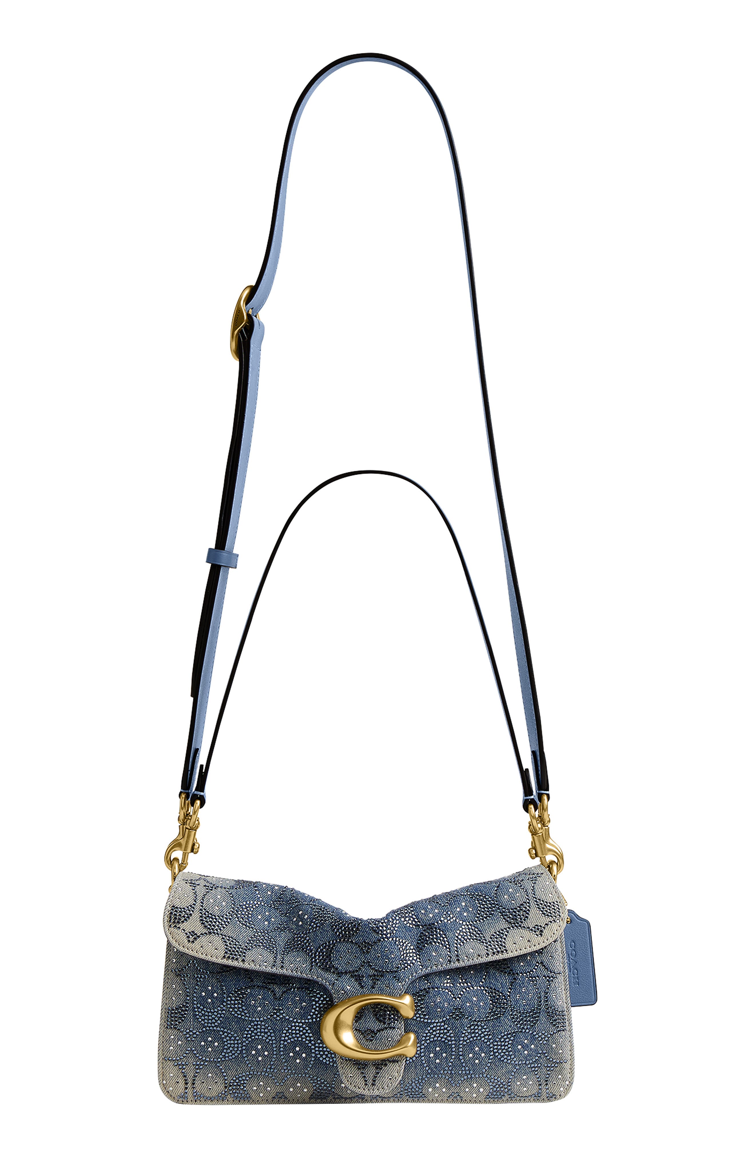 Soft Crystal Signature Denim Tabby 26 Shoulder Bag, Alternate, color, B4/ DENIM