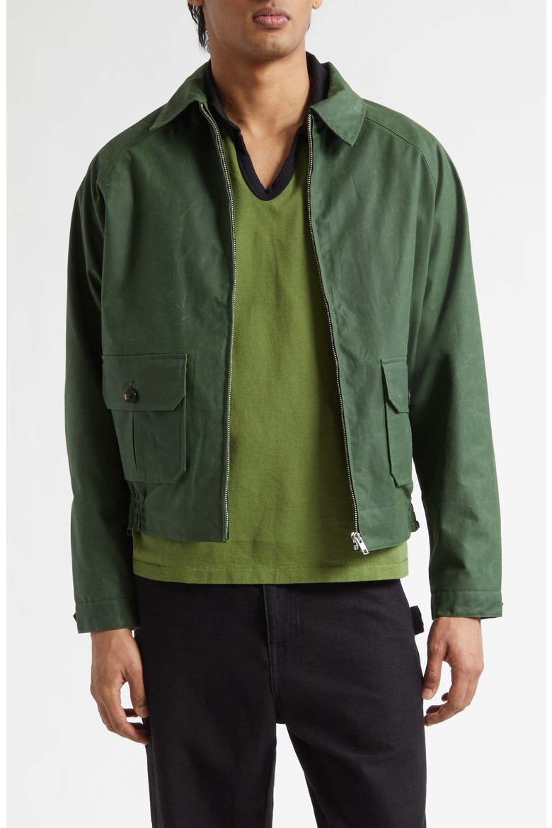 Waxed Cotton Coach's Jacket, Main, color, GREEN
