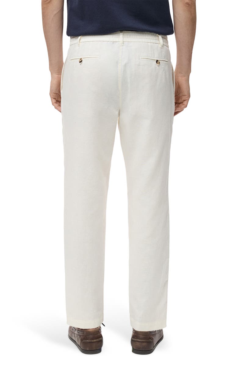 MANGO Slim Fit Pants with Drawstring Waist, Alternate, color, White