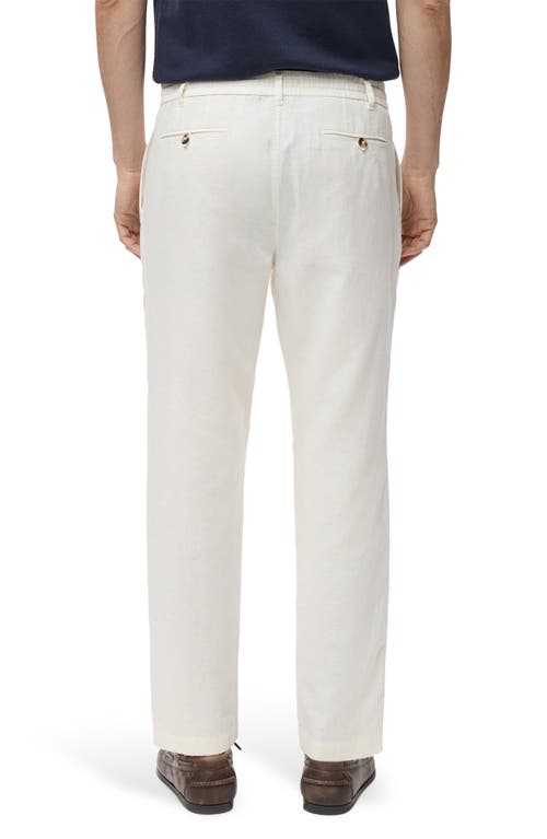 Mango Slim Fit Pants With Drawstring Waist In White