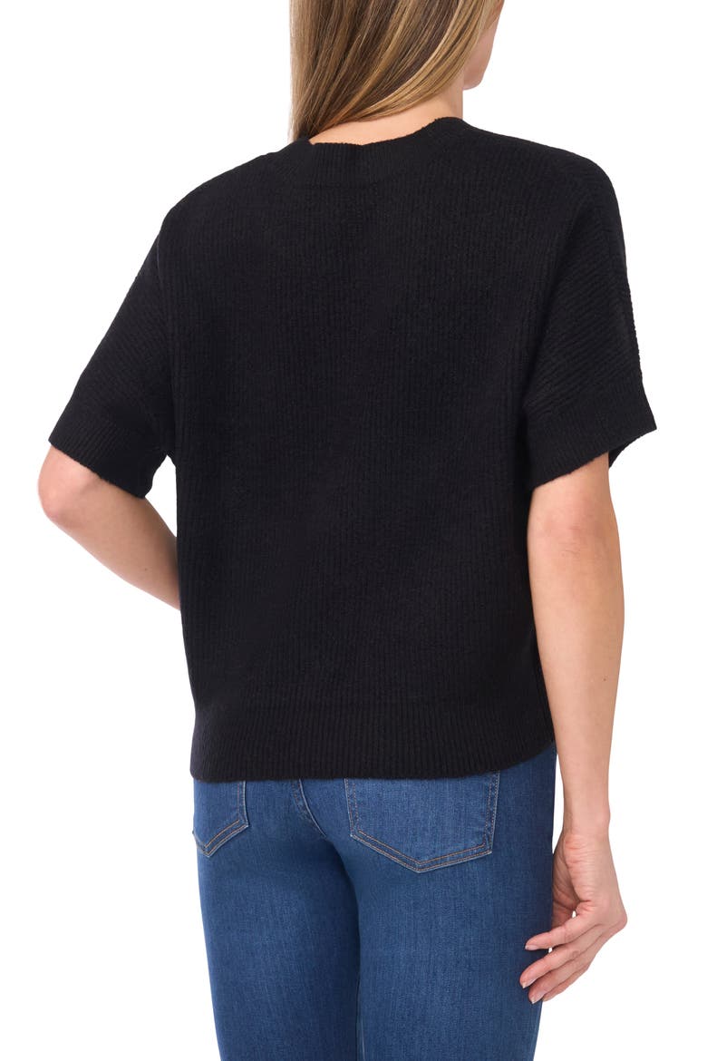 Short Sleeve Sweater, Alternate, color, RICH BLACK