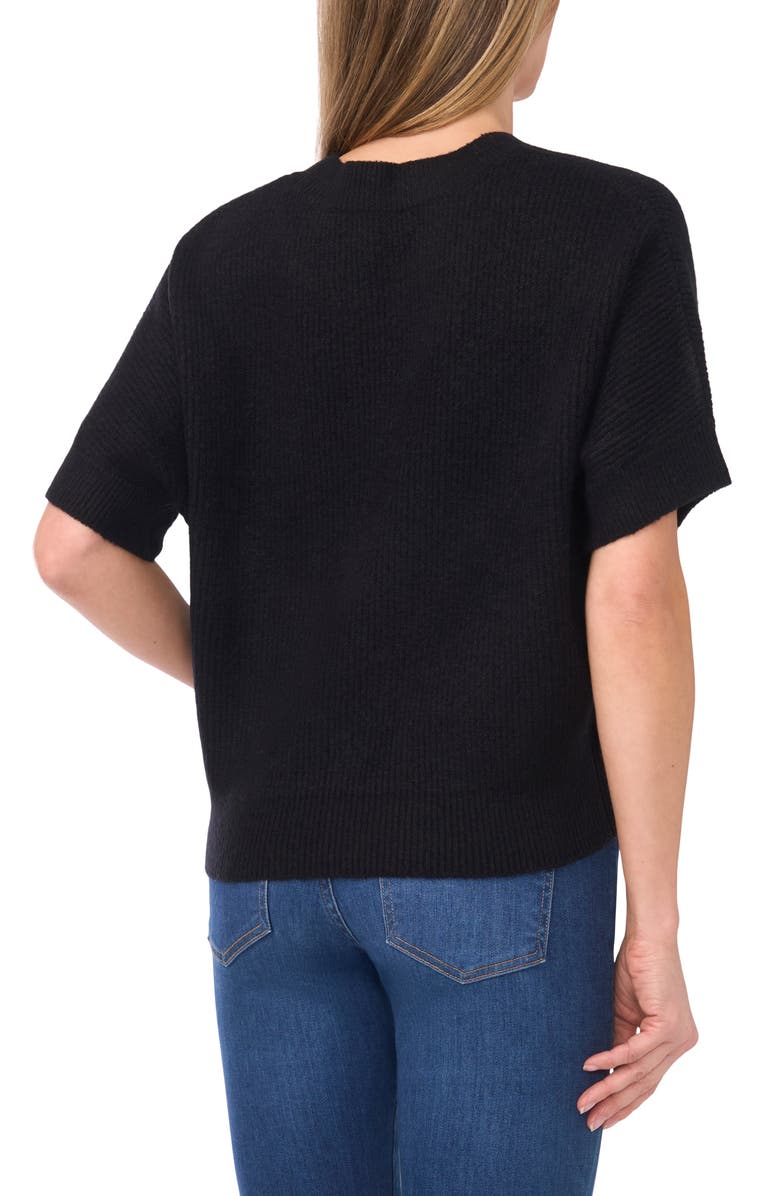 Halogen<sup>®</sup> Short Sleeve Sweater, Alternate, color, Rich Black