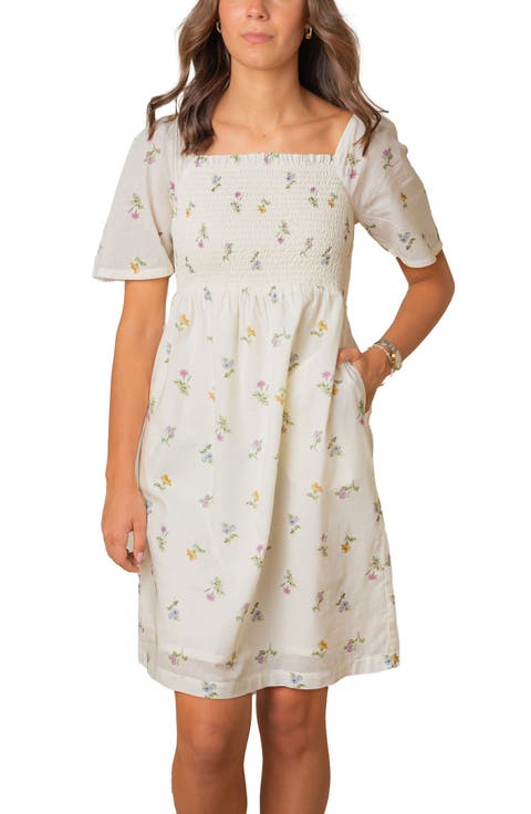 Women's Organic Bell Sleeve Smocked Dress